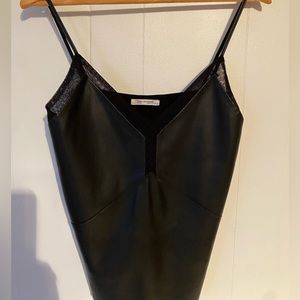 Zara Leather & Mesh top M